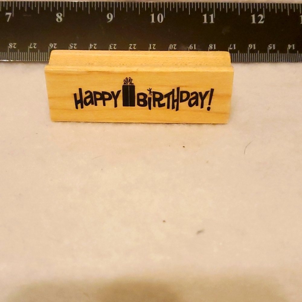 Happy Birthday Rubber Stamp